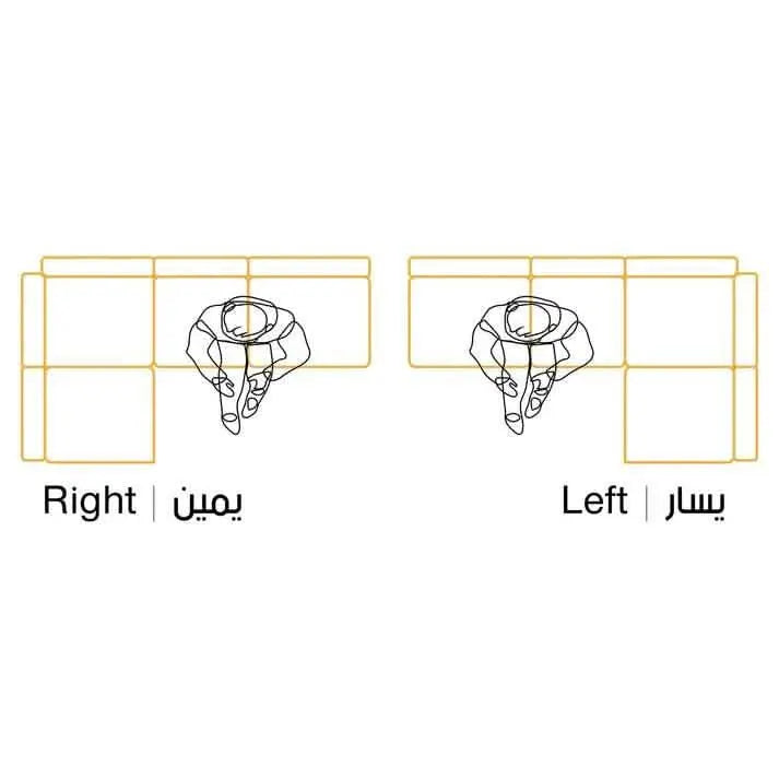 كنبة زاوية خشب زان أحمر 260*180*70 سم - KAR86 - Homix