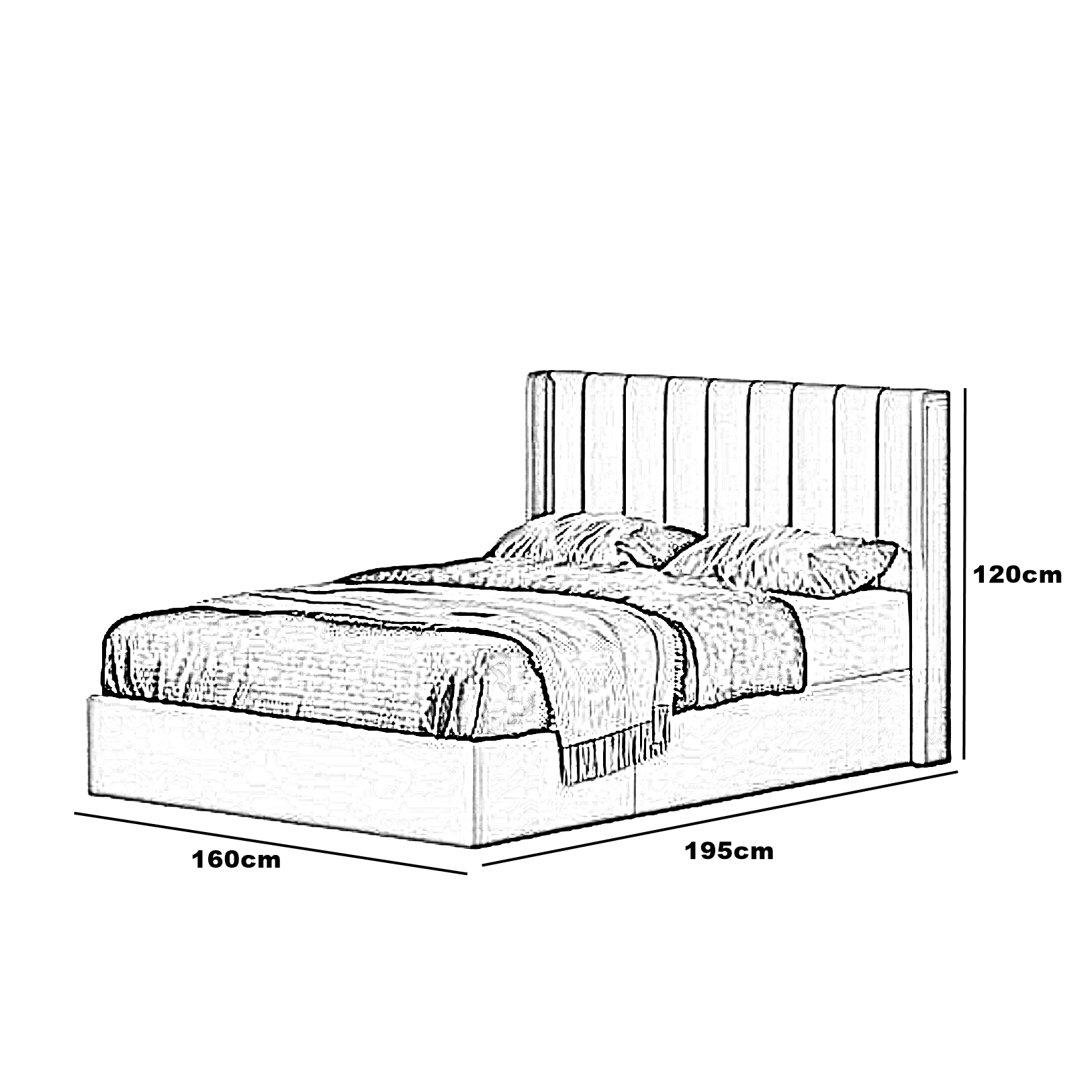 سرير كينج خشب كونتر، 160*195*120 سم