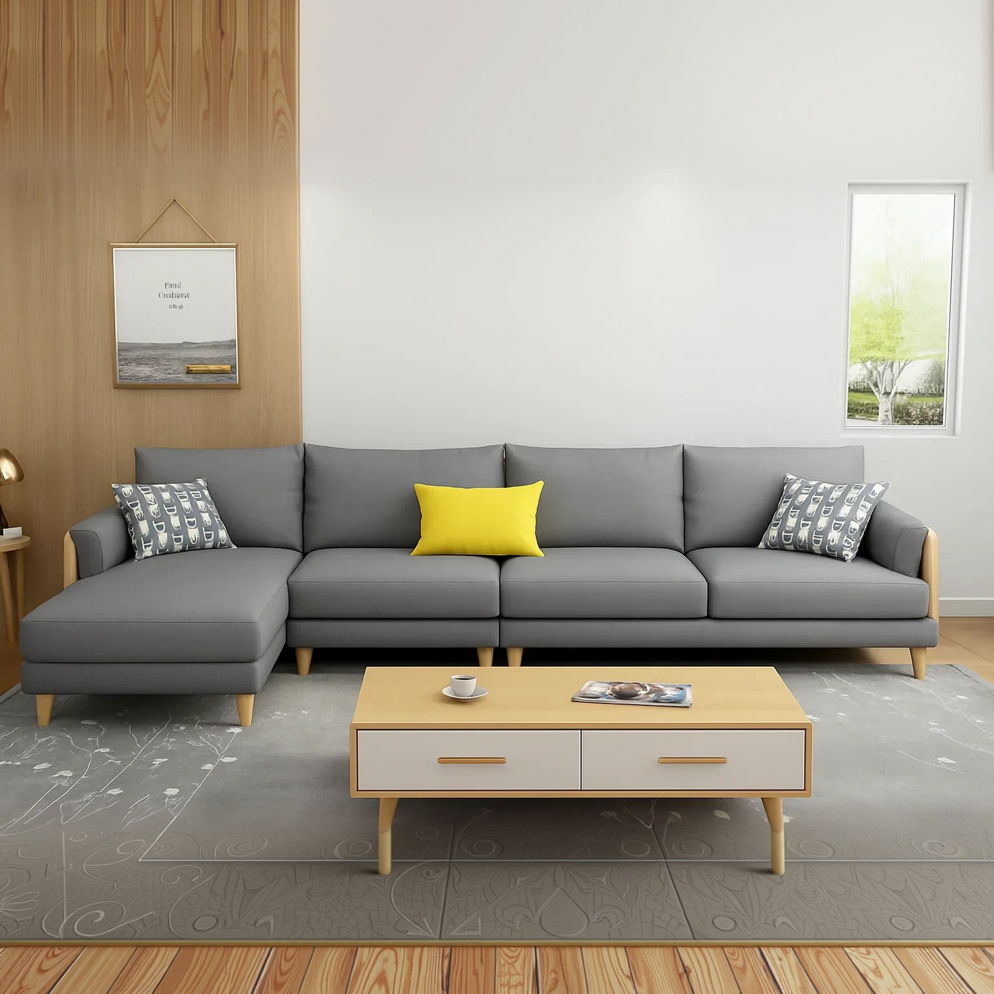 ركنة خشب زان، 350*180*75 سم