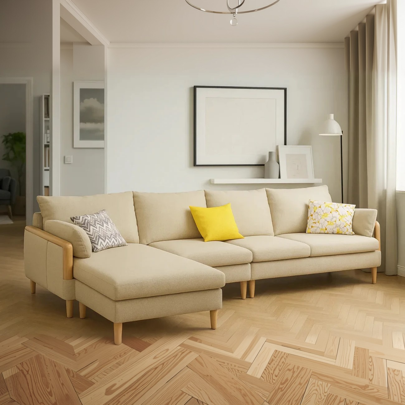 ركنة خشب زان، 350*180*75 سم