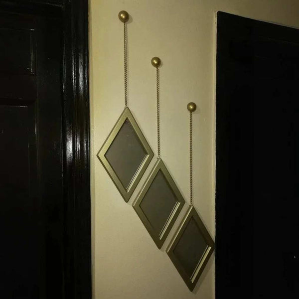 طقم مرايات حائط بإطار ام دي اف، 17*2*28 سم - 3 قطع