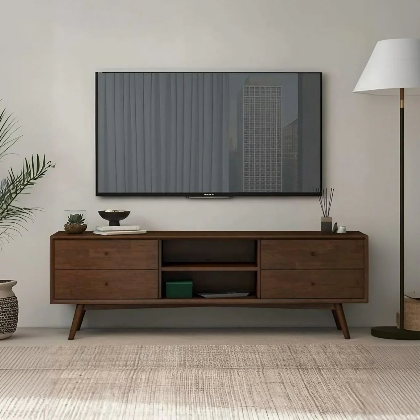 ترابيزة تليفزيون خشب كونتر، 150*40*60 سم