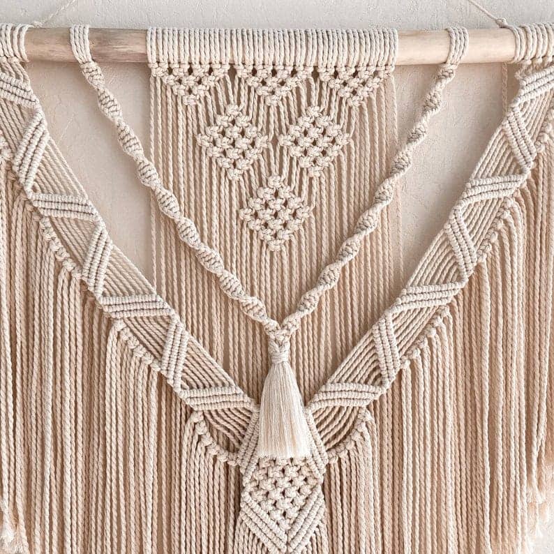 مكرمية حائط خشب، 60*80 سم