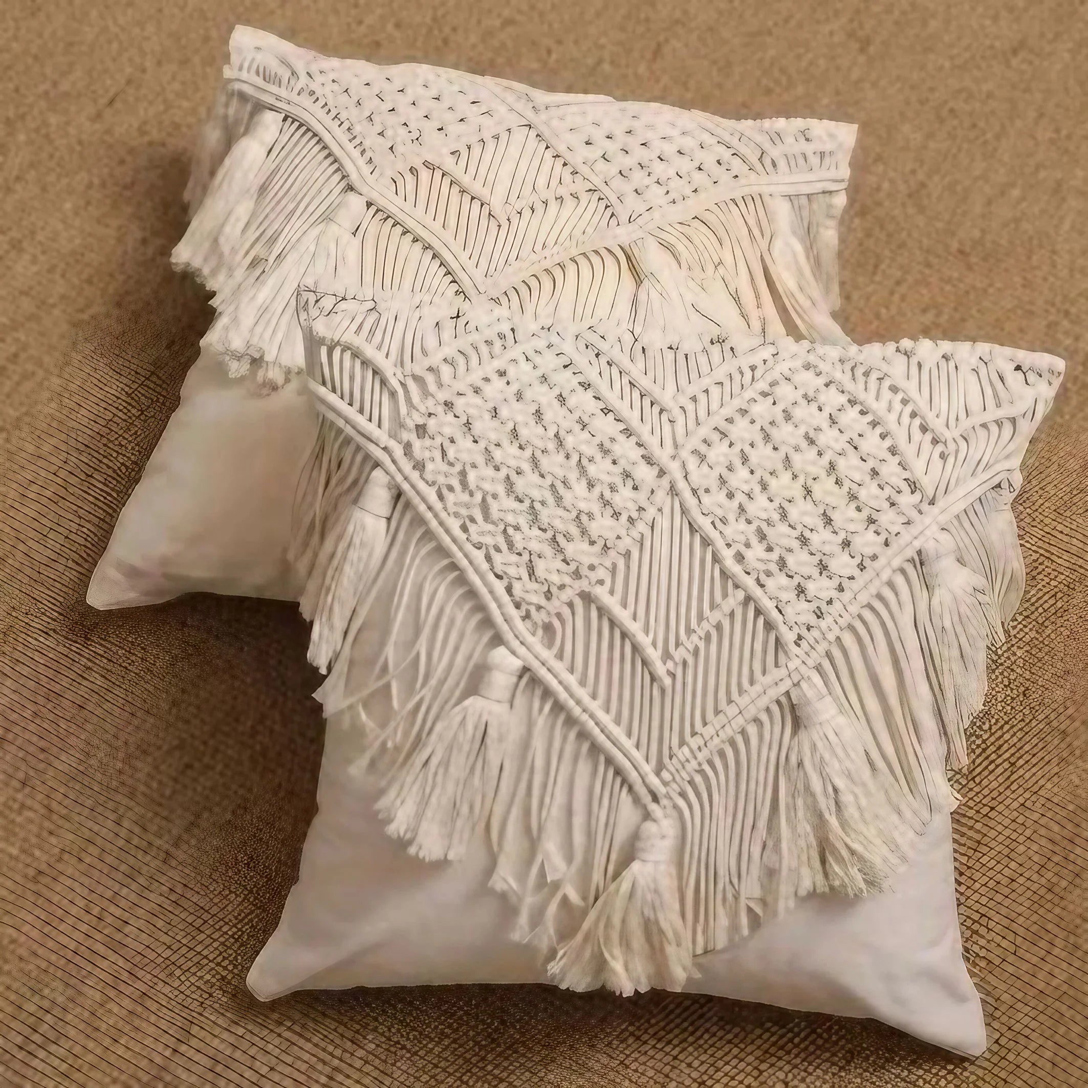 كوشن مكرمية قطن، 40*40 سم