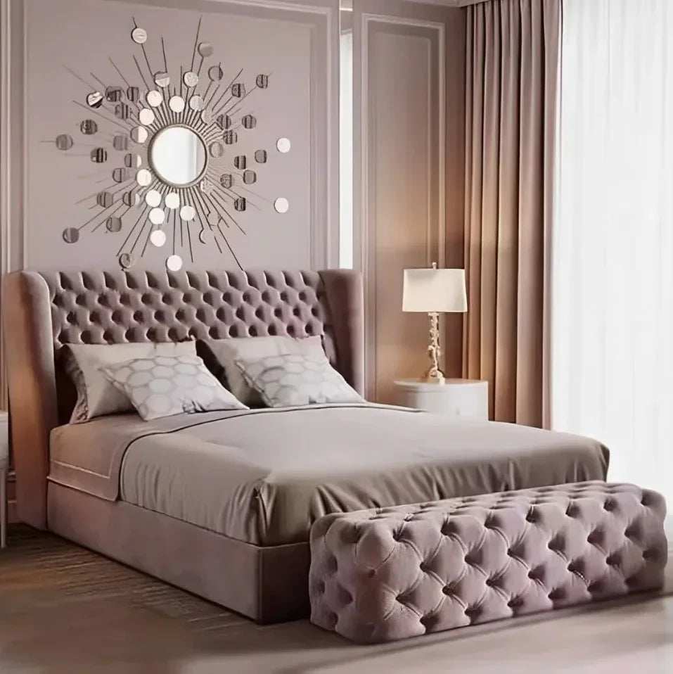 سرير سوبر كينج خشب ام دي اف و زان، 180*200*120 سم