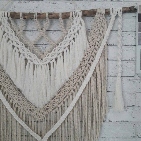 مكرمية حائط خشب، 100*120 سم