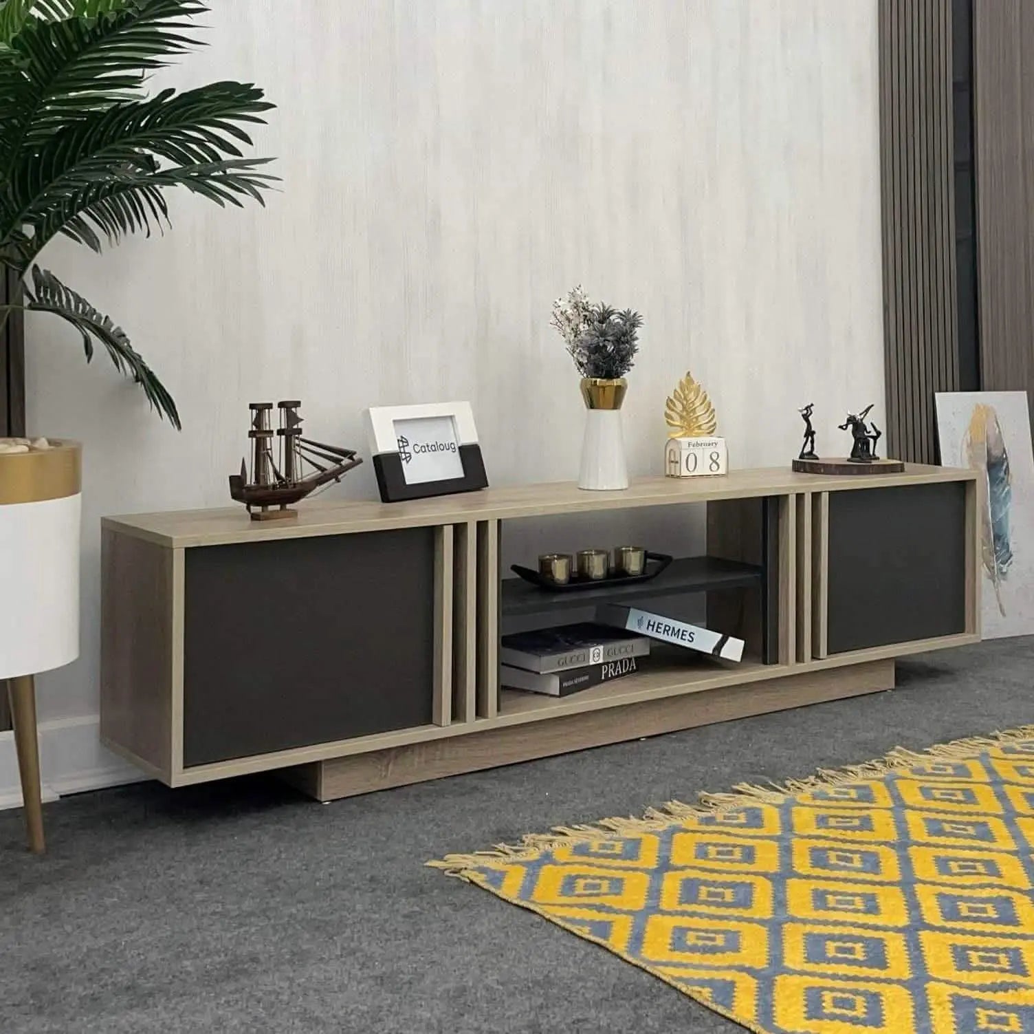 ترابيزة تليفزيون ام دي اف 180*30*45 سم - CLG241 - Homix