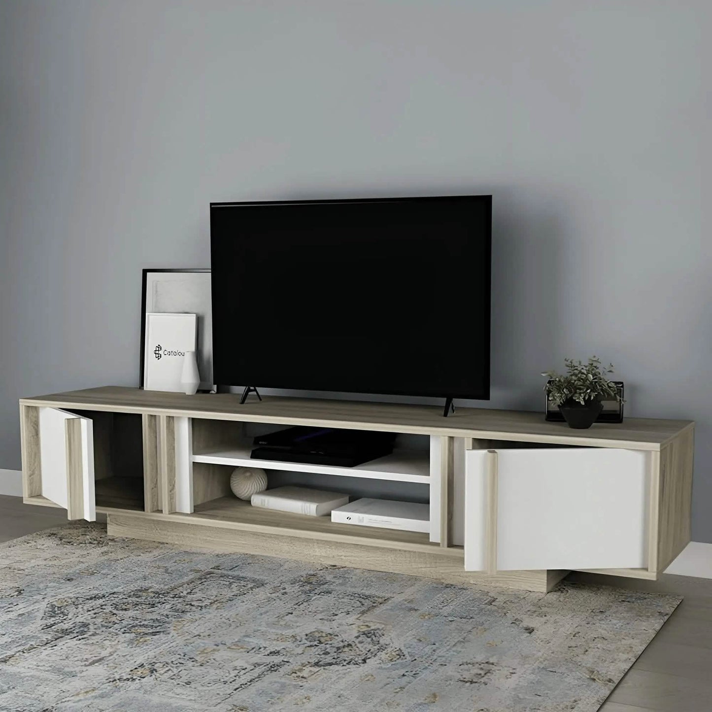 ترابيزة تليفزيون ام دي اف 180*30*45 سم - CLG241 - Homix