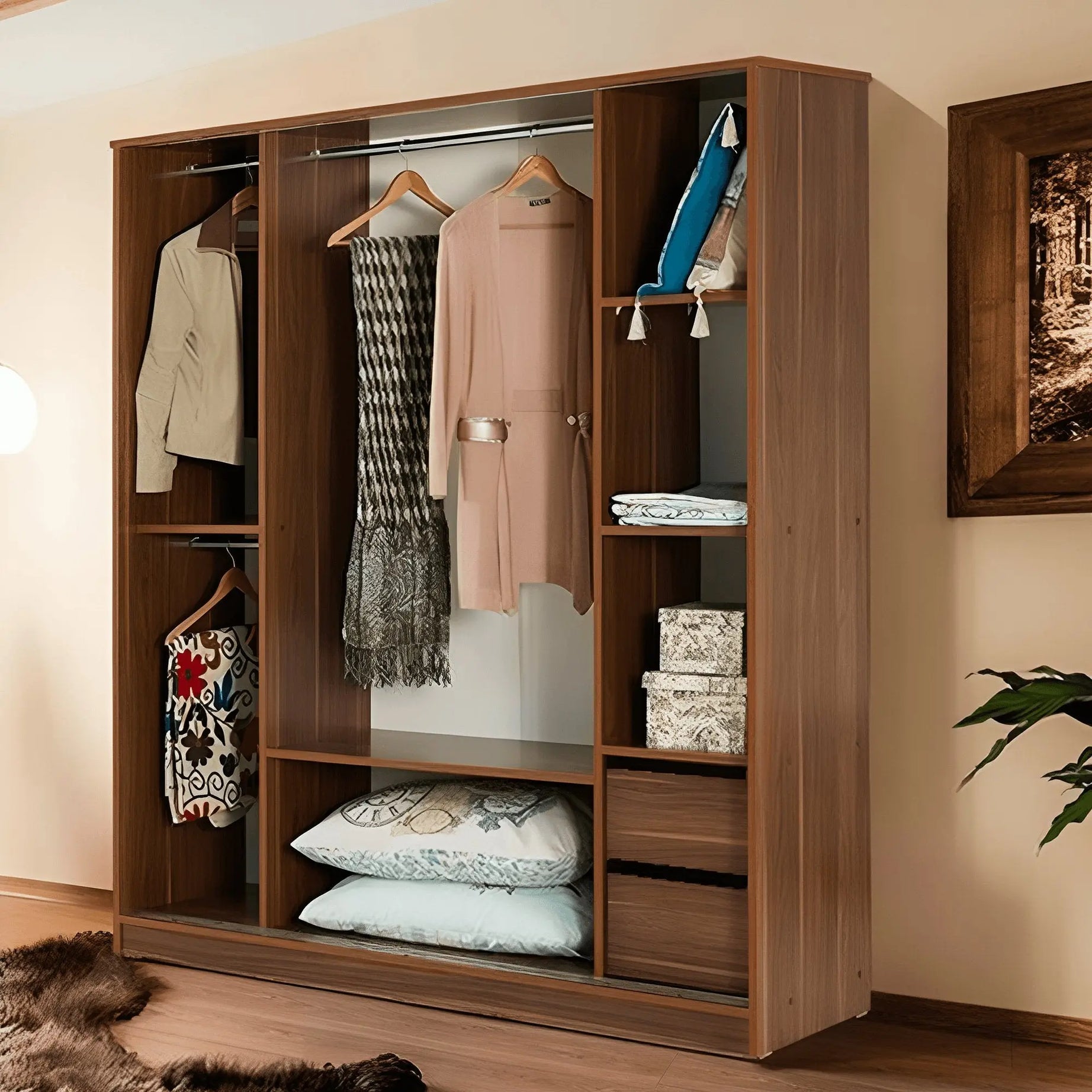 دولاب خشب ام دي اف، 180*60*200 سم