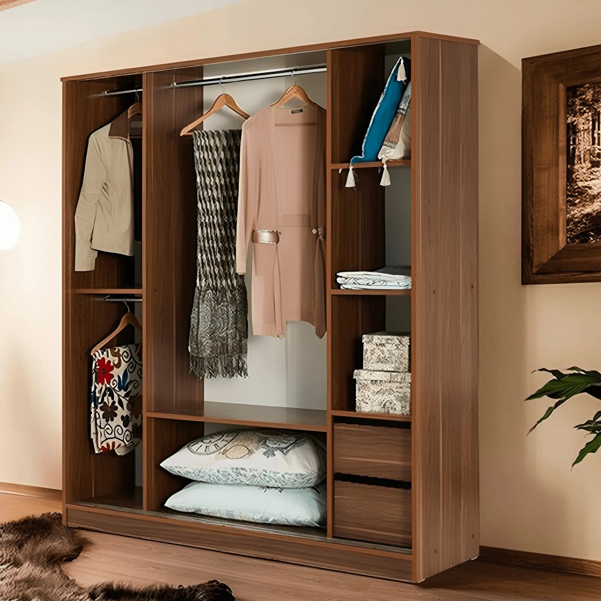 دولاب خشب ام دي اف، 180*60*200 سم