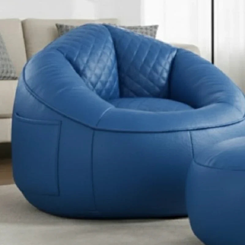 طقم بين باج مع بف جلد، قطعتين - أزرق