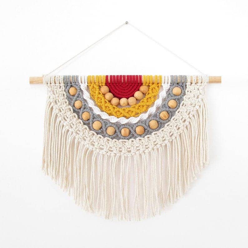 مكرمية حائط خشب، 50*50 سم