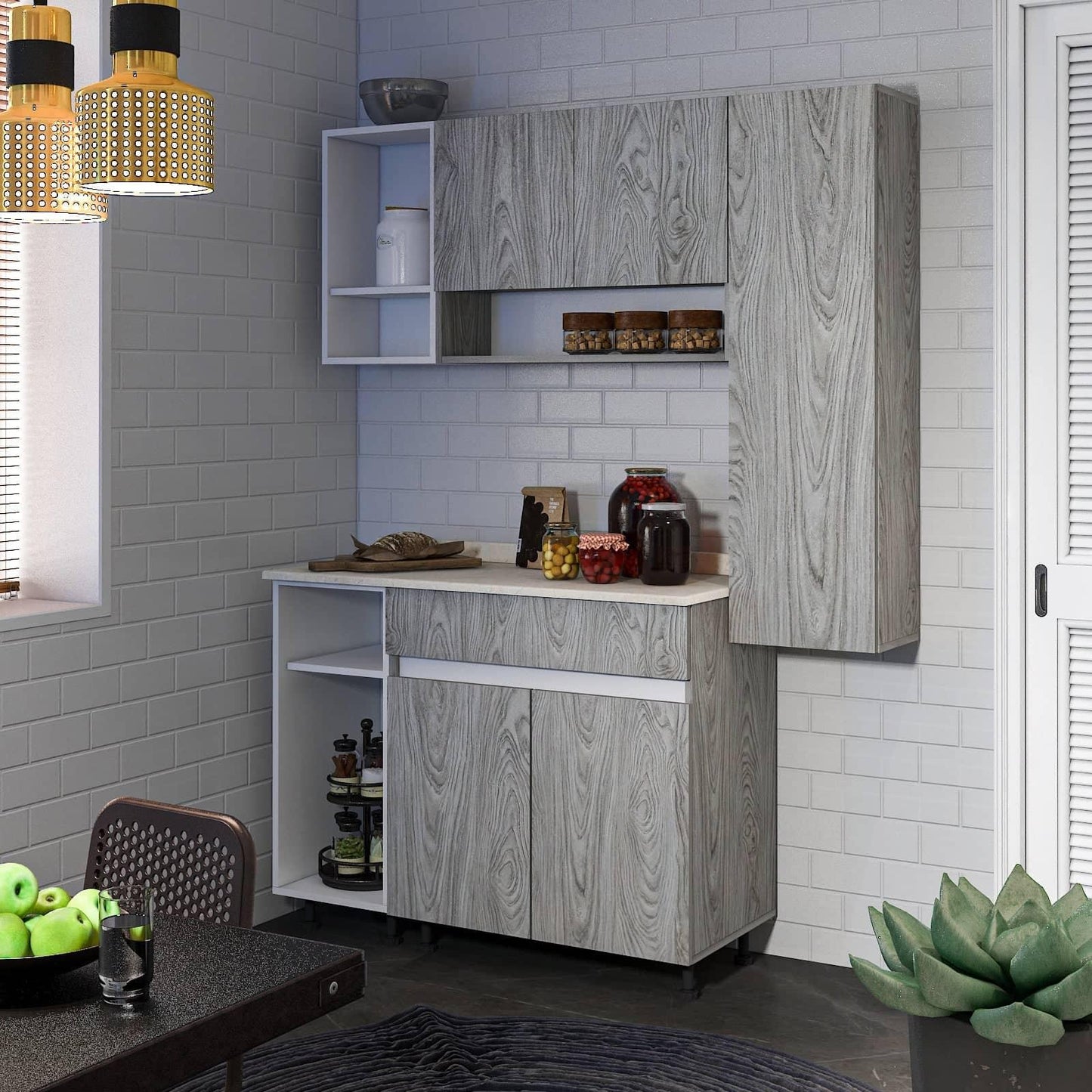 مطبخ ام دي اف، 3 قطع