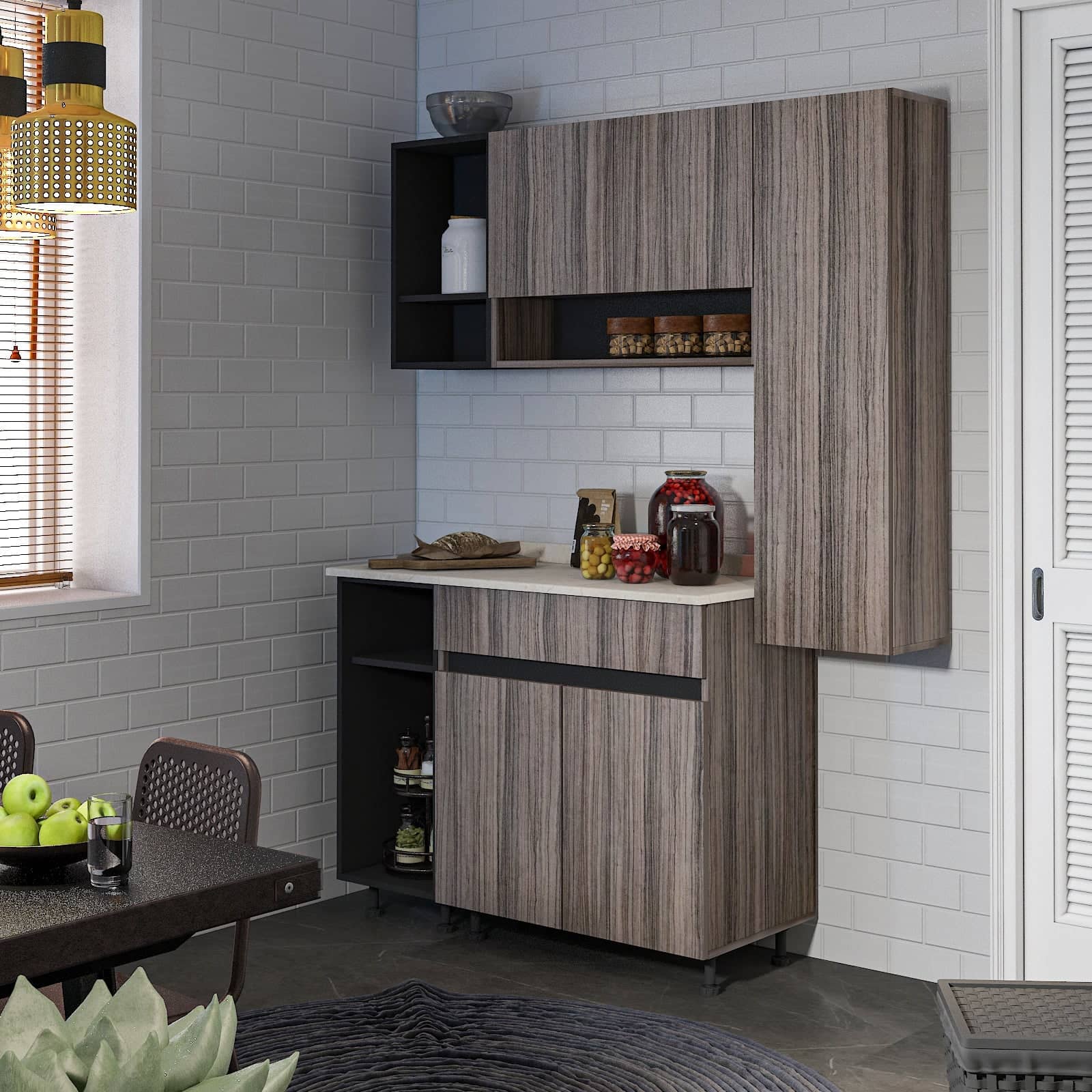 مطبخ ام دي اف، 3 قطع 