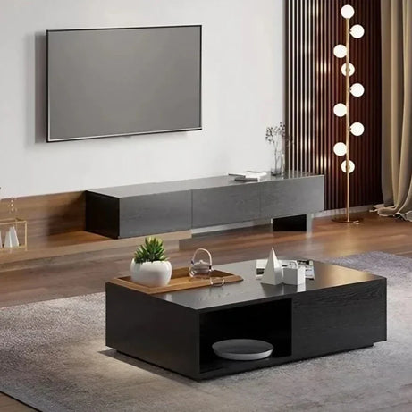 طقم ترابيزة تليفزيون مع ترابيزة قهوة، قطعتين