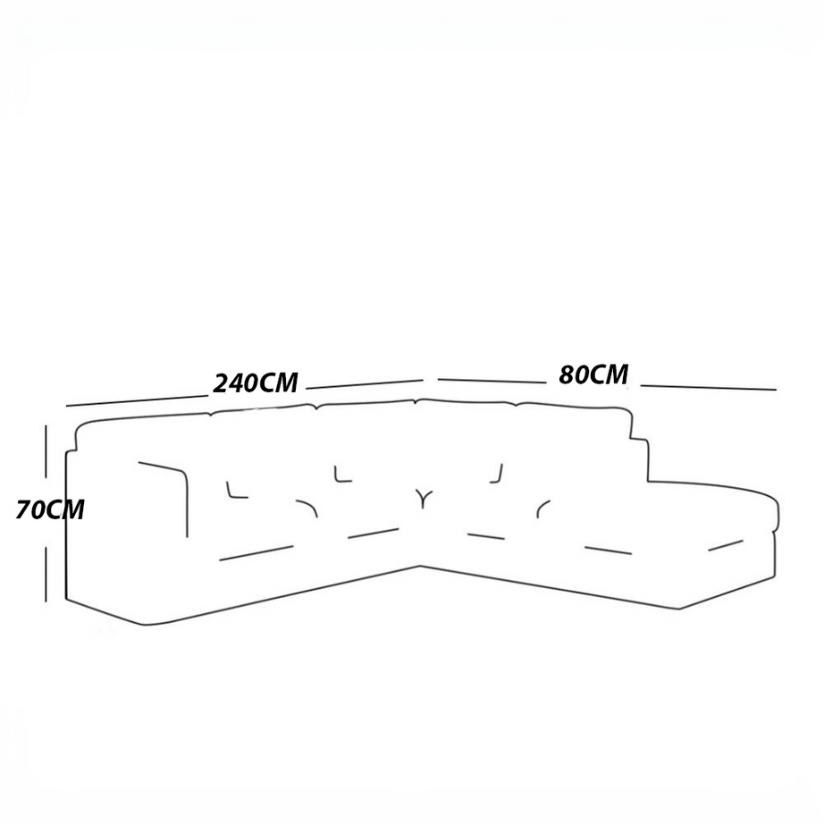 ركنة خشب طبيعي، 240*80*70 سم