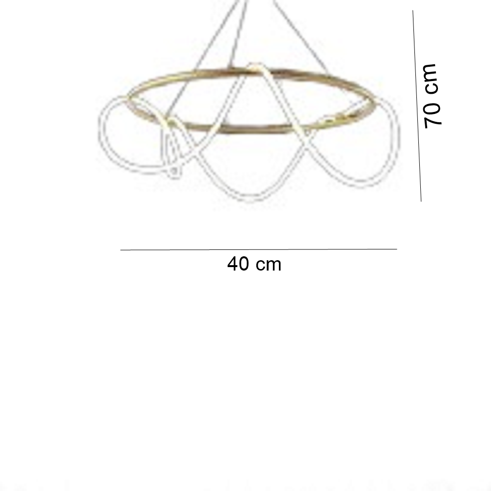 نجفة معدن و أكريليك، 40*70 سم- ذهبي