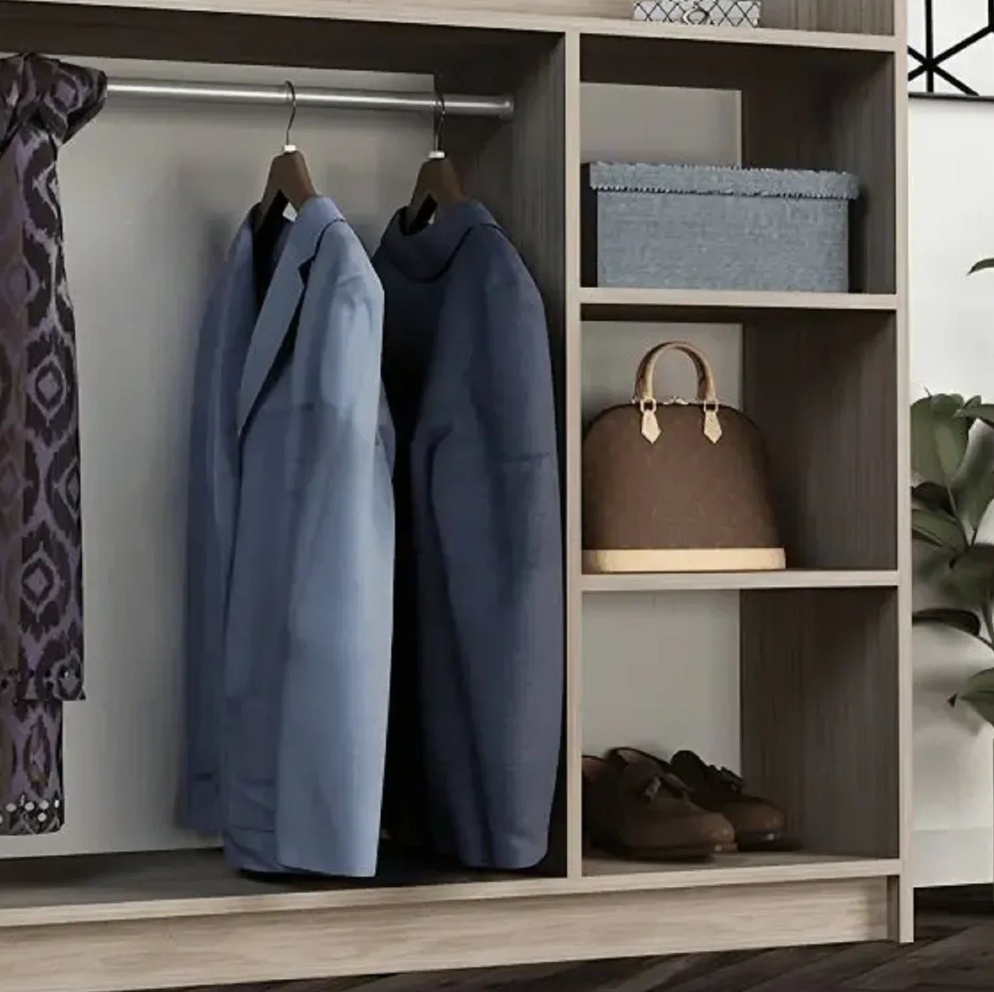 شماعة ملابس خشب ام دي اف، 120*40*120 سم