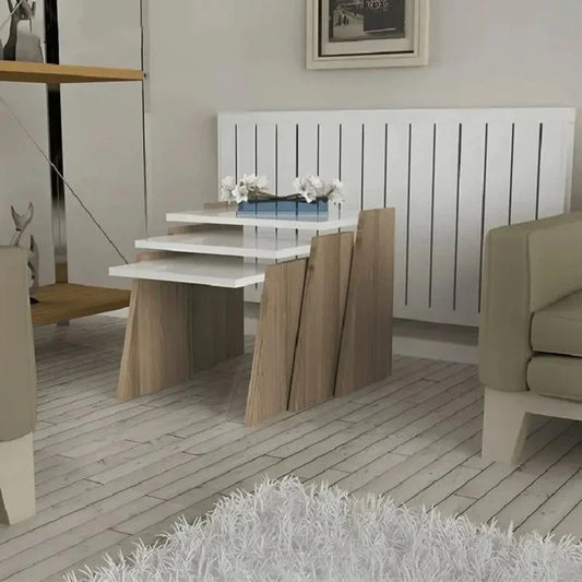 طقم ترابيزات جانبية ام دي اف، 3 قطع