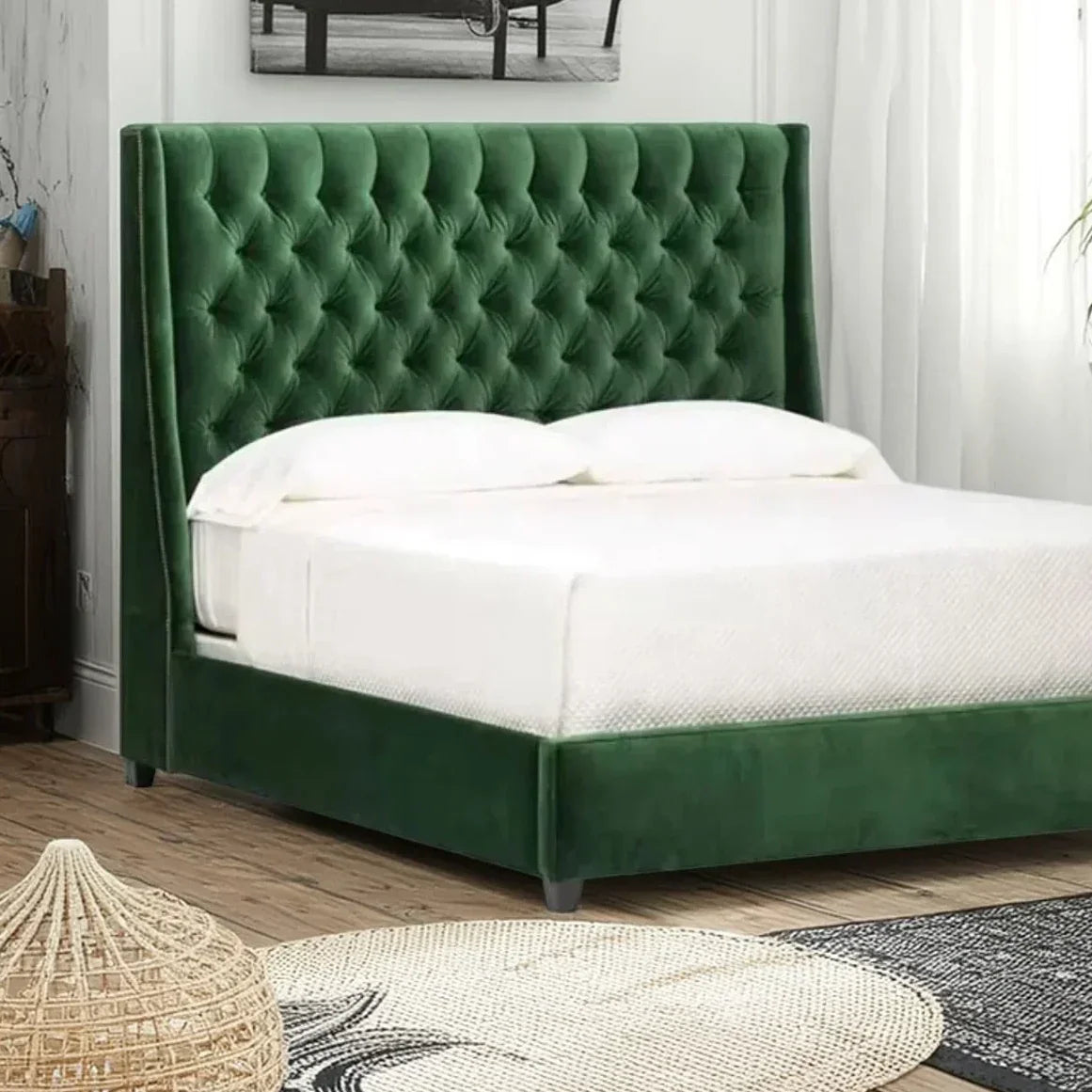 سرير كينج خشب ام دي اف و زان، 160*200*120 سم