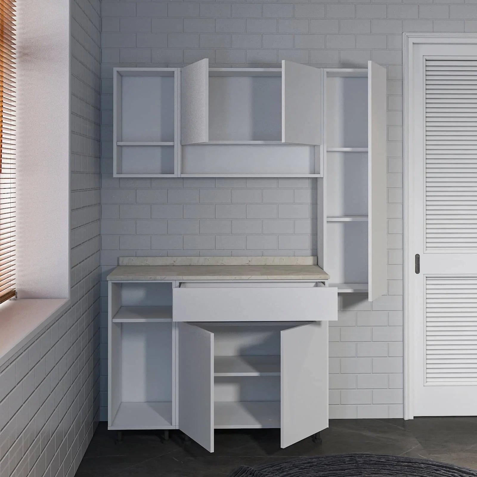 مطبخ ام دي اف، 3 قطع