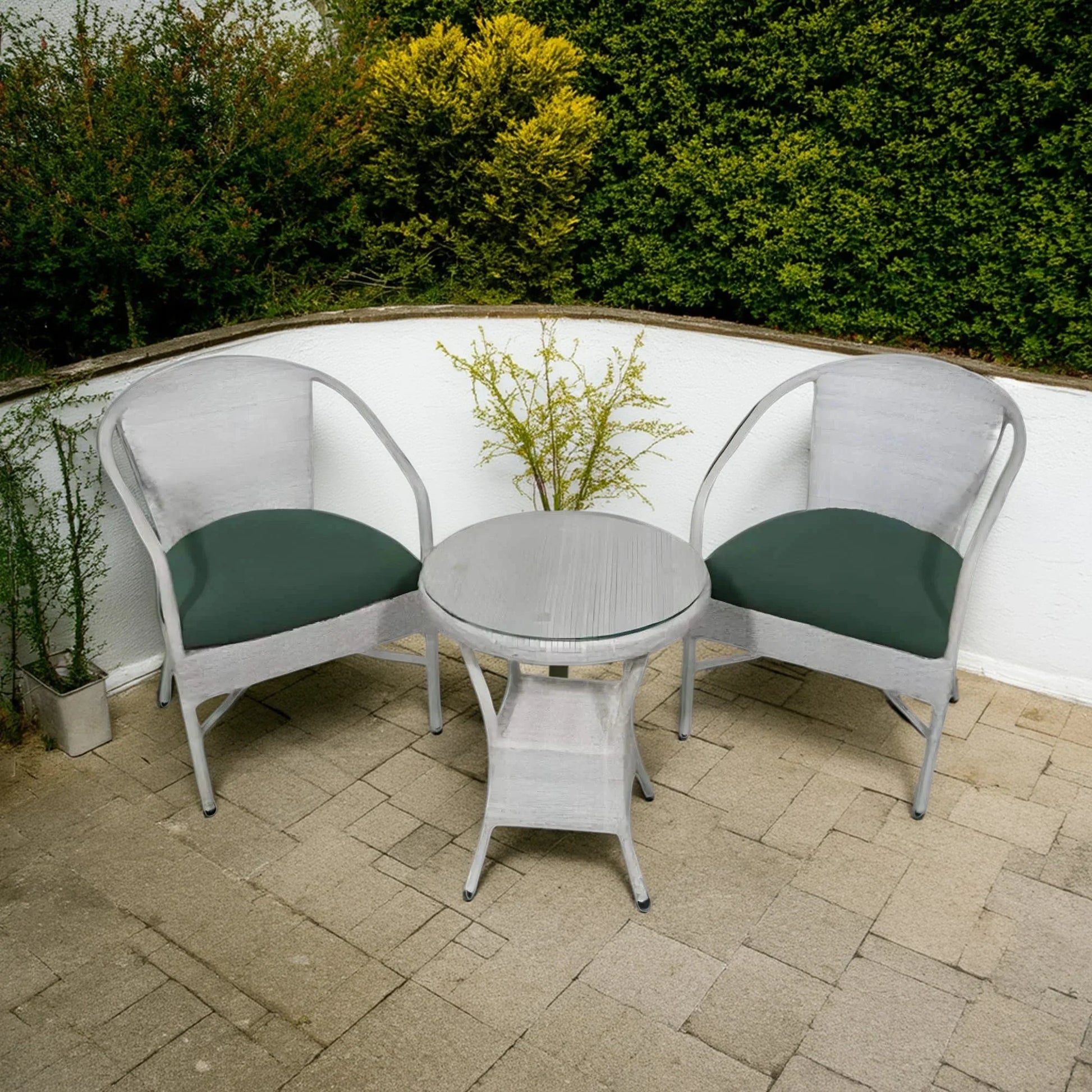 طقم للحدائق معدن و راتان، 3 قطع