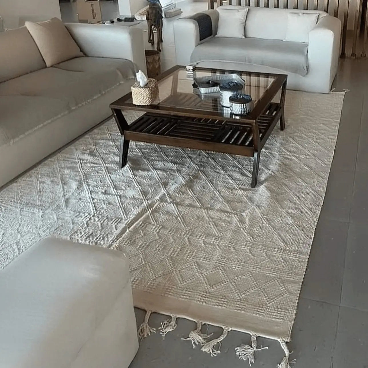 سجادة صوف لون أبيض 200*300 سم - LUS125 - Homix