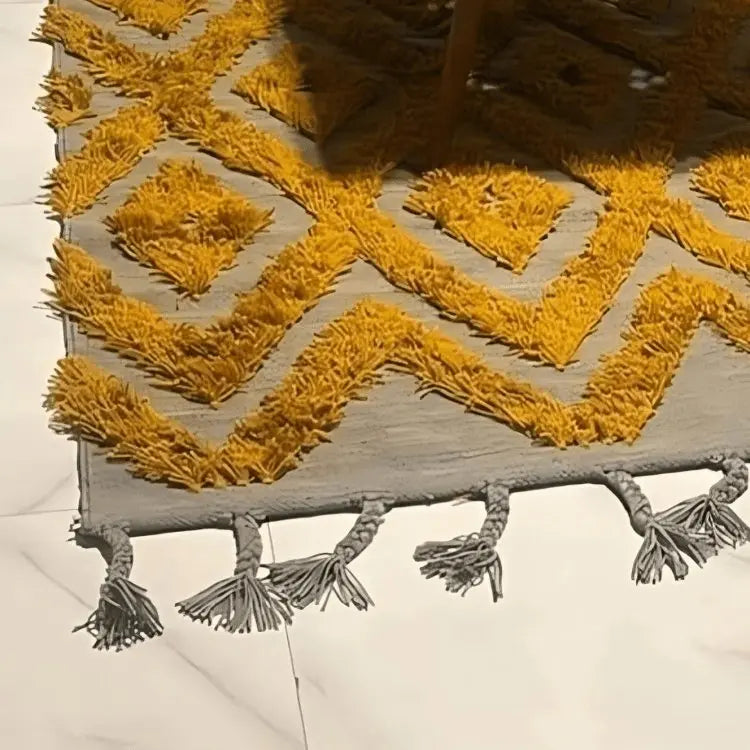 سجادة صوف لون اصفر ورمادي 200*300 سم - LUS129 - Homix