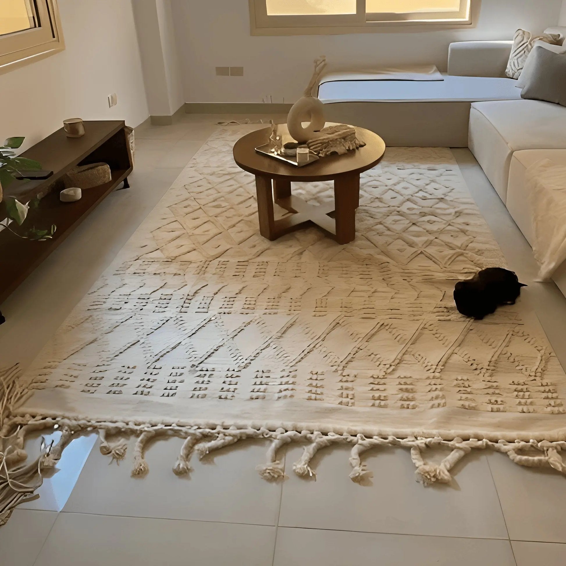 سجادة صوف لون بيج 200*300 سم - LUS98 - Homix