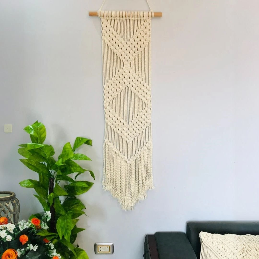 مكرمية حائط قطن و موسكي، 30*115 سم