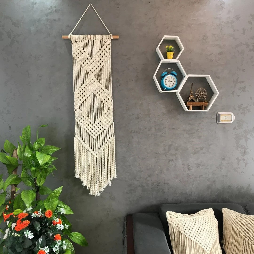 مكرمية حائط قطن و موسكي، 30*115 سم