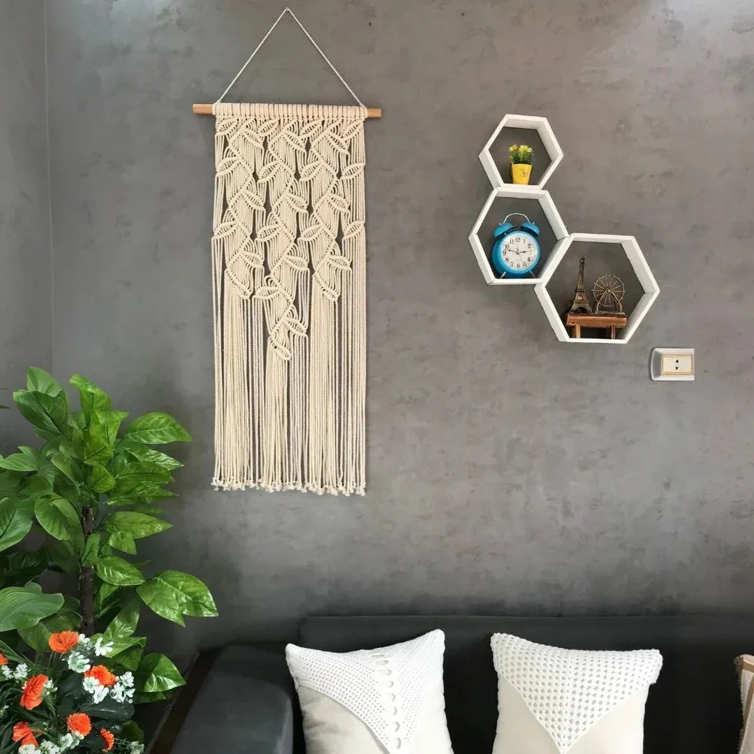 مكرمية حائط قطن و موسكي، 40*90 سم