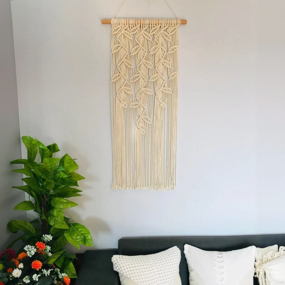 مكرمية حائط قطن و موسكي، 40*90 سم