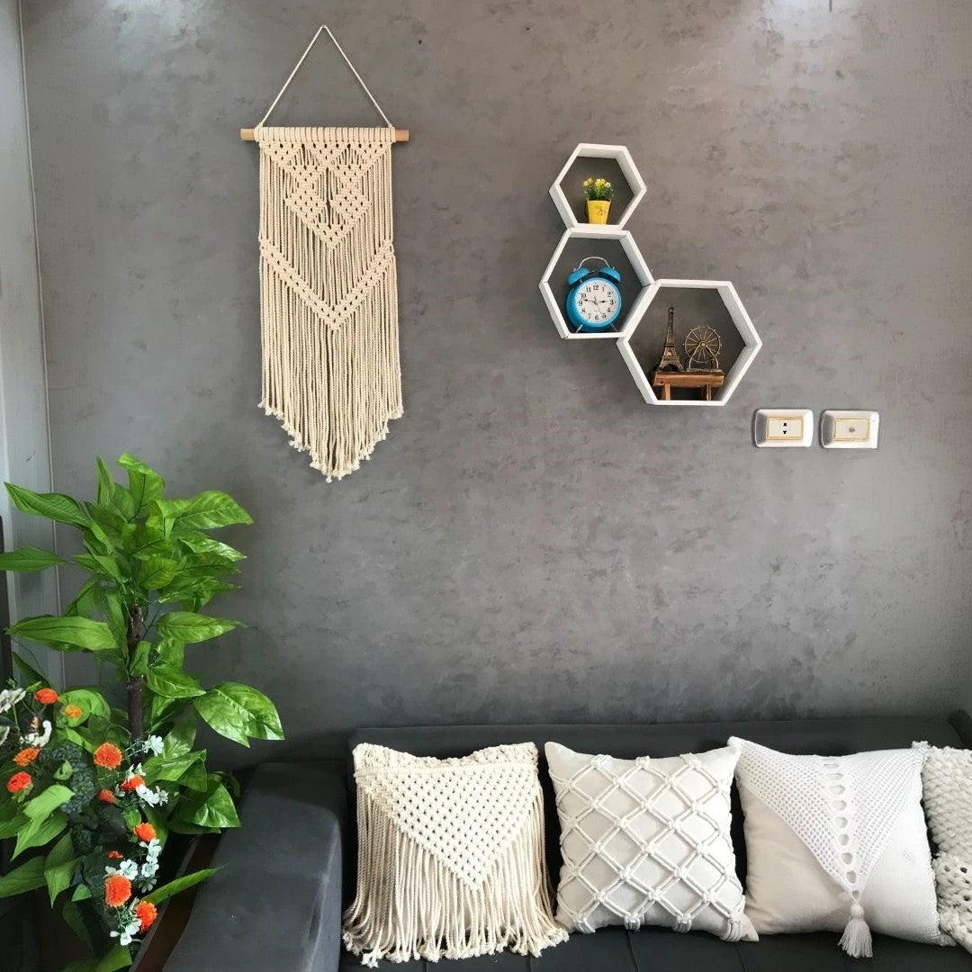 مكرمية حائط قطن و موسكي، 30*70 سم