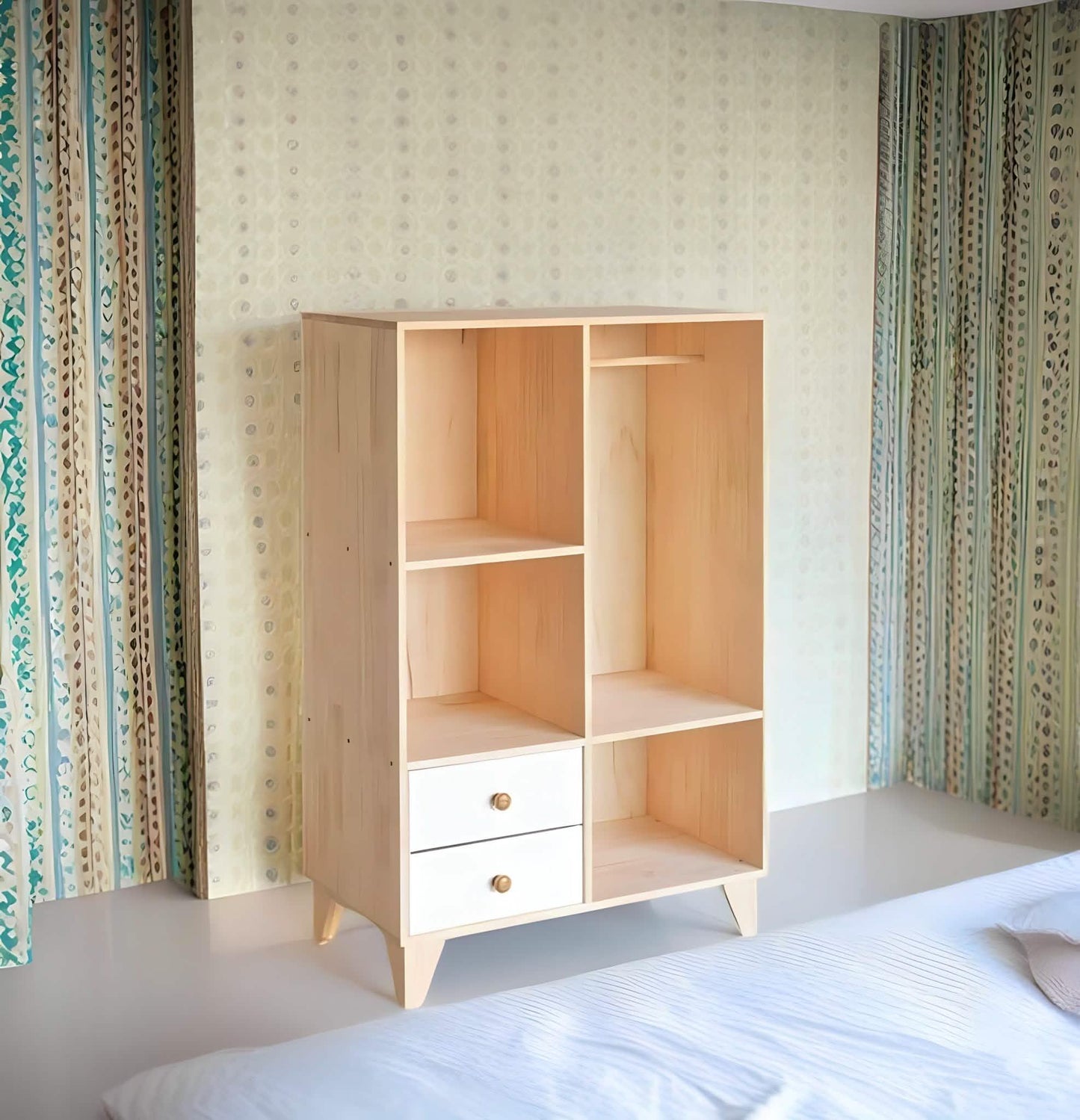 دولاب أطفال خشب ام دي اف، 80*35*140 سم