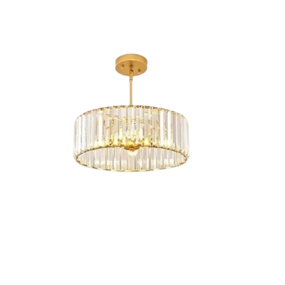 نجفة ستيل و كريستال، 60*70 سم- ذهبي