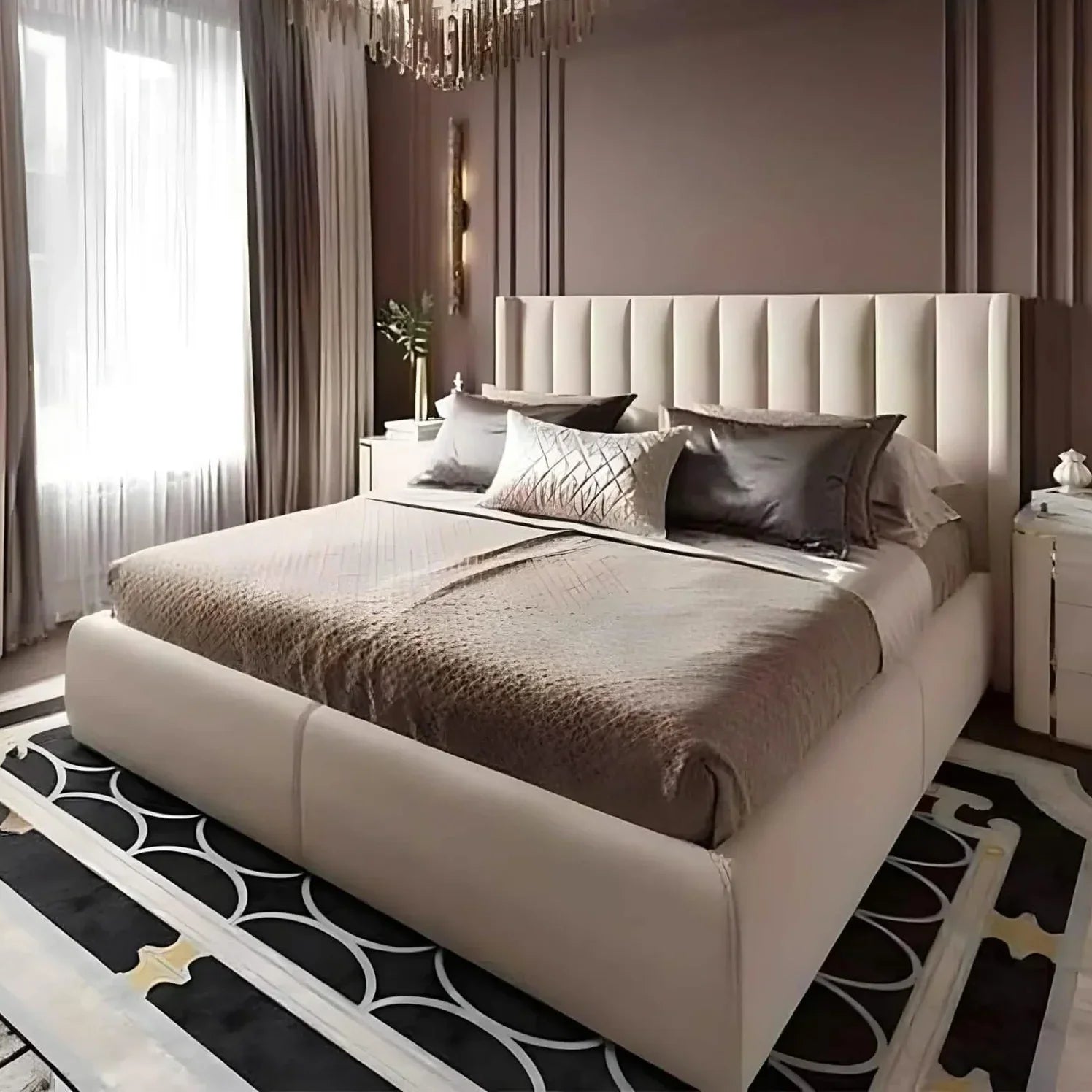 سرير كينج خشب موسكي، 160*195*120 سم