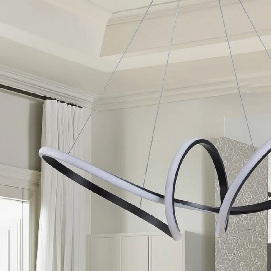 نجفة معدن و رابر، 60*60 سم- أسود