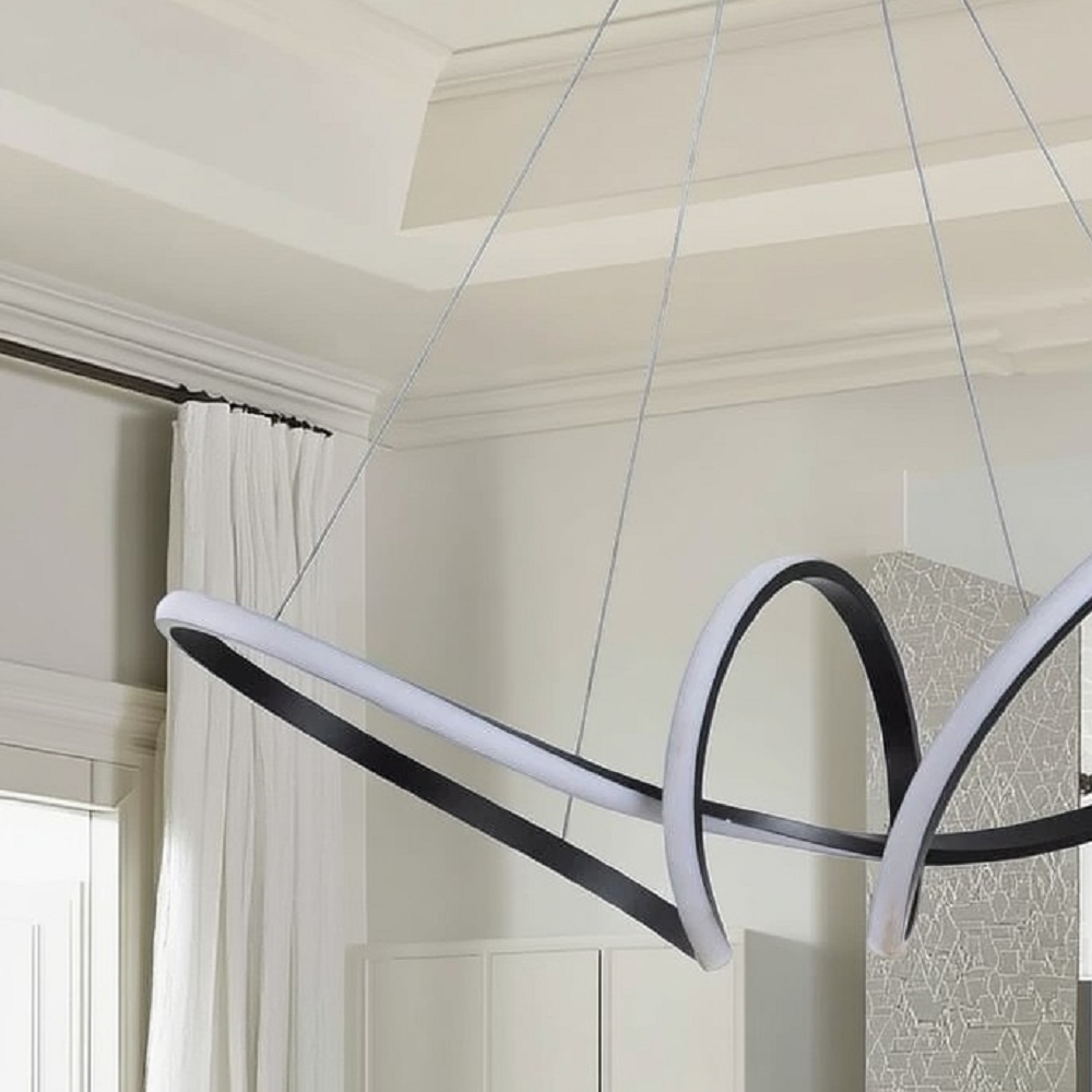 نجفة معدن و رابر، 60*60 سم- أسود