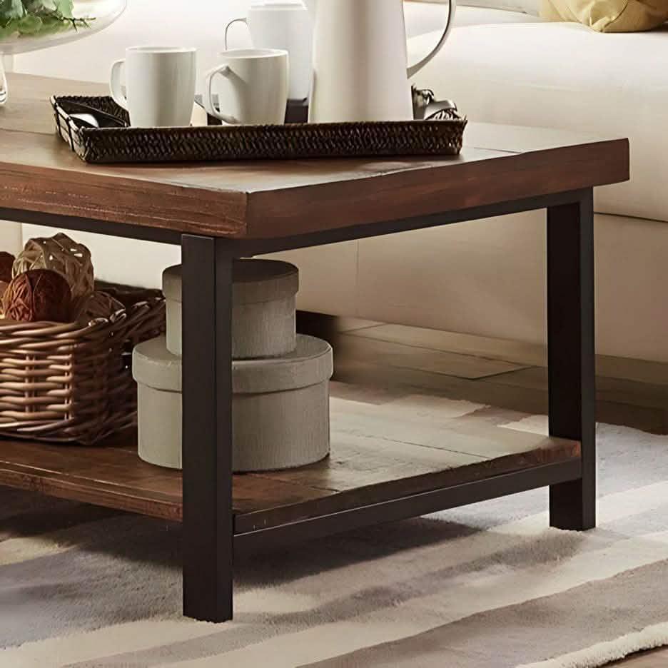 ترابيزة قهوة اسود*بني 50*100*45 سم - ROW4 Iron Wood