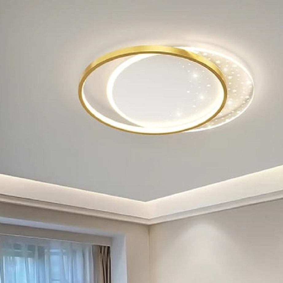 نجفة أكريليك، 60*12 سم- أبيض × ذهبي