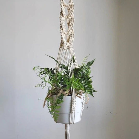 مكرمية حامل أواني زرع قطن و موسكي،75 سم