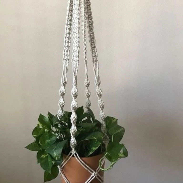 مكرمية حامل أواني زرع قطن ،85 سم