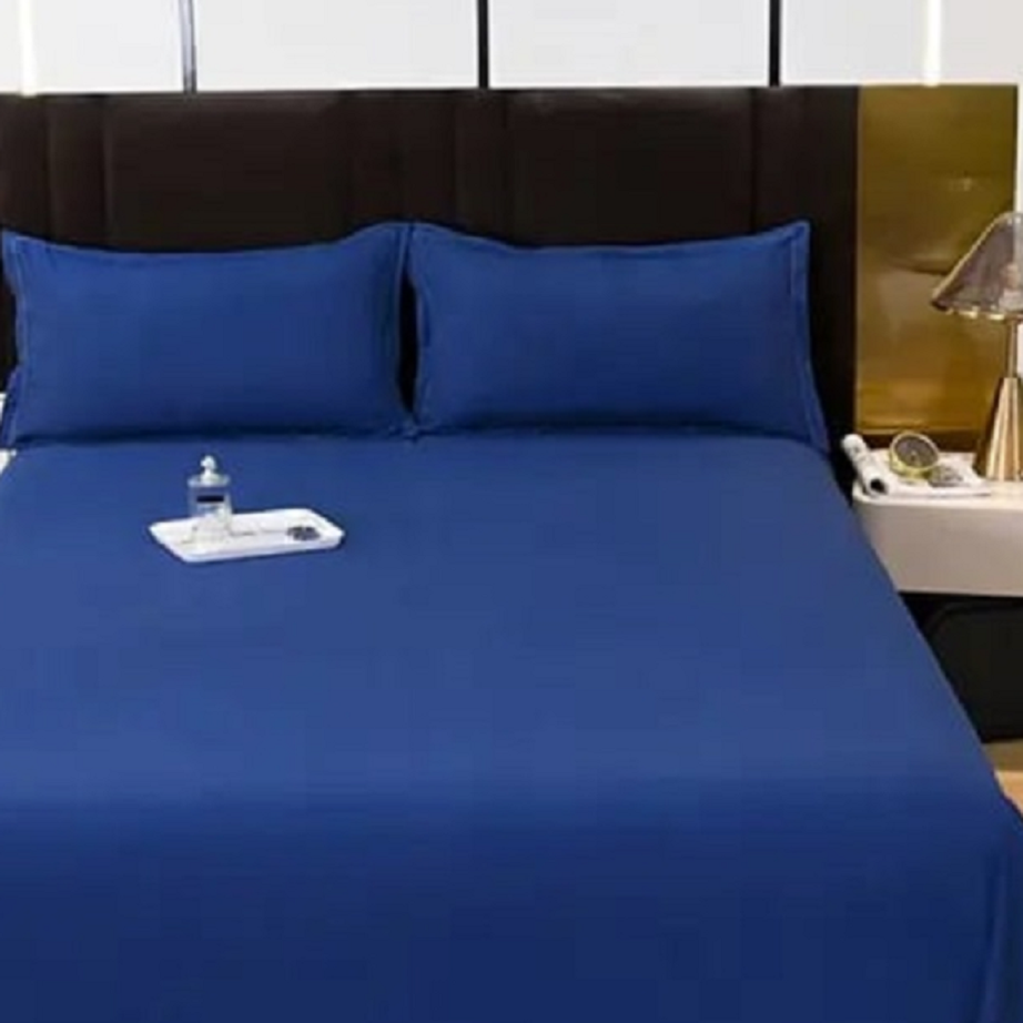 طقم ملاية سرير مايكروفايبر، 220*180 سم - أزرق