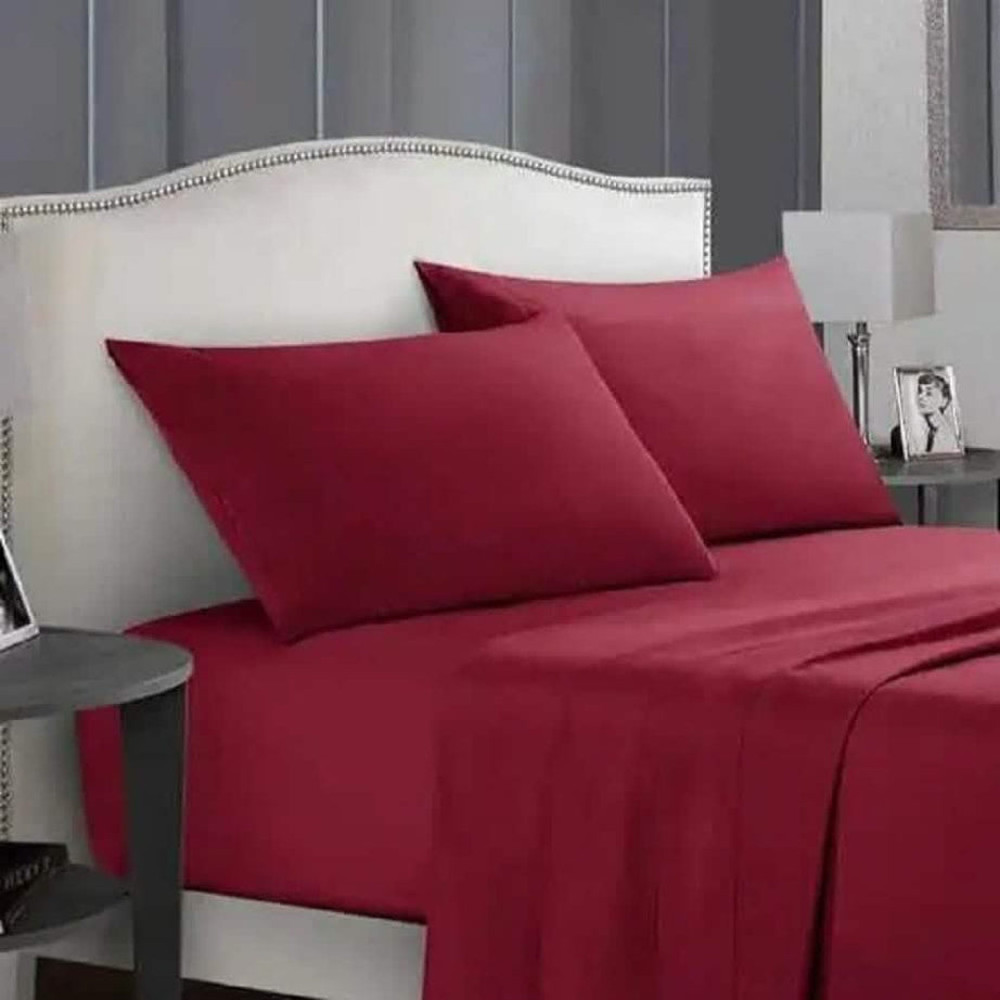 طقم ملاية سرير مايكروفايبر، 220*180 سم - أحمر