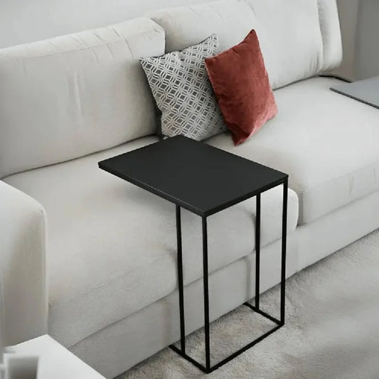 ترابيزة جانبية معدن بسطح خشب، 50*50*40 سم