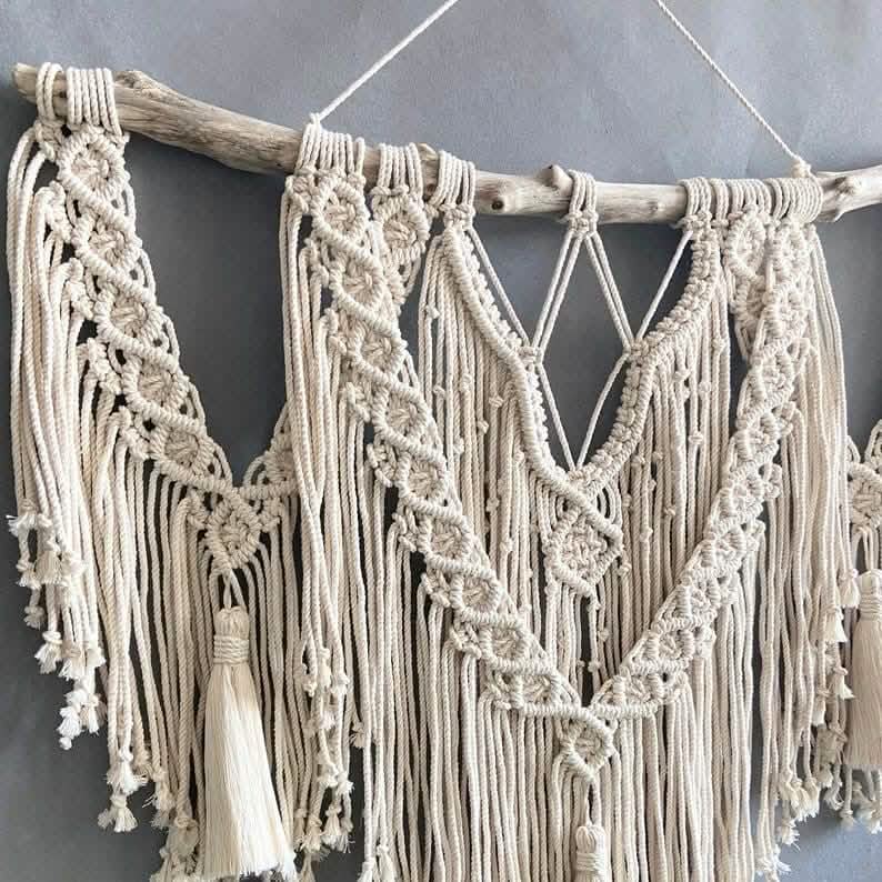 مكرمية حائط خشب، 120*130 سم