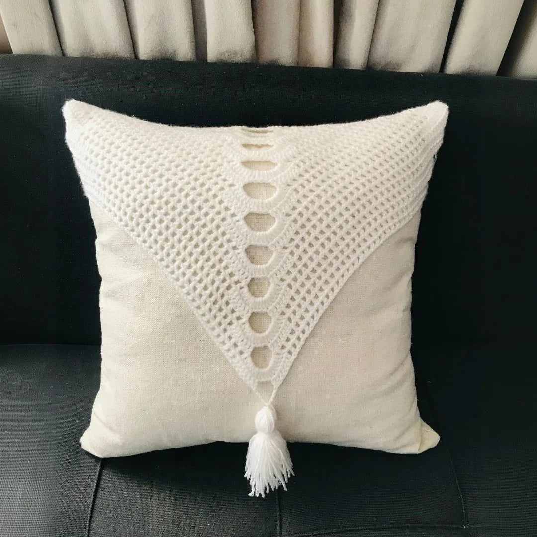 كوشن مكرمية قطن، 40*40 سم