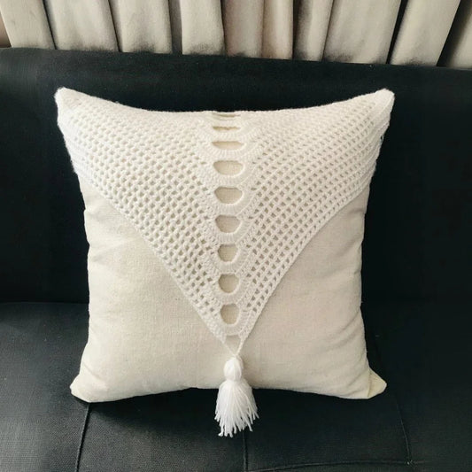 كوشن مكرمية قطن، 40*40 سم