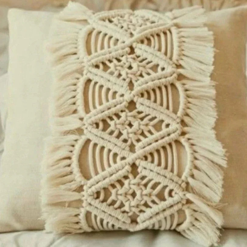 كوشن مكرمية قطن، 40*40 سم